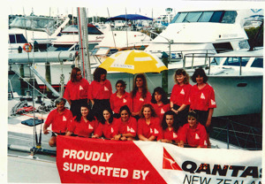 The crew of Qantas New Zealand 