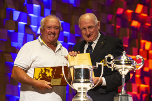 Official Trophy Presentation - Simon Kurts, Owner/Skipper Love & War, Storm Bay Cup and RYCT Trophy, 3rd IRC Overall