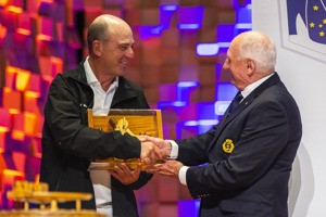 Official Trophy Presentation - Will Oxley, Navigator Ichi Ban, Bill Owen Memorial Trophy, Navigator of Winning Yacht (collected by Matt Allen)
