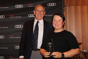 CYCA Vice Commodore Arthur Lane with Angelique Kear (LCE Old School Racing).
