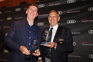 CYCA Vice Commodore Arthur Lane with Rum Rebellion co-skipper Graeme Dunlop.