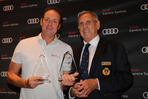 CYCA Vice Commodore Arthur Lane with Gweilo co-owner/skipper Matt Donald.