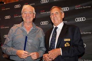 CYCA Vice Commodore Arthur Lane with Wings owner/skipper Ian Edwards.