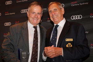 CYCA Vice Commodore Arthur Lane with Cinquante owner/skipper Kim Jaggar.