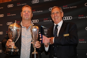 CYCA Vice Commodore Arthur Lane with Highly Sprung owner/skipper Mark Spring.
