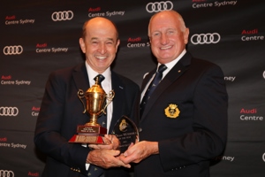 CYCA Commodore Noel Cornish AM with CYCA Ocean Racing Veteran of the Year, David Griffith (Whisper).