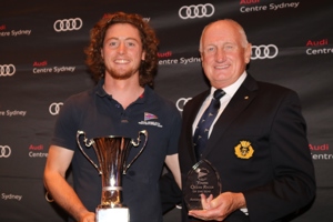 CYCA Commodore Noel Cornish AM with CYCA Youth Ocean Racer of the Year, Antony Hawke (Pretty Woman).