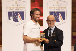 Tanguy Fournier Le Ray (owner/skipper, South Brittany) and Richard Bevan (Commodore, RYCT).