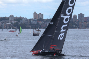 Cabbage Tree Island Race 2023 - Andoo Comanche heading to the finish in Sydney Harbour