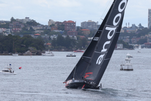 Cabbage Tree Island Race 2023 - Andoo Comanche heading to the finish in Sydney Harbour