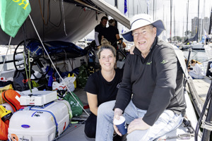 Annemarie and Damien Parkes onboard Denali at Cruising Yacht Club of Australia