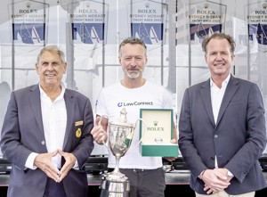 Arthur Lane, Commodore Cruising Yacht Club of Australia, Christian Beck, owner of LawConnect, Benoît Falletti, Managing Director Rolex Australia,