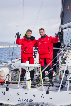 Rupert Henry (L) and Jack Bouttell (R), co-skippers of Mistral