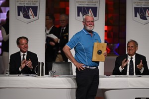 Lindsay May with his '50 Race' medallion in his case for a record 50 consecutive races.