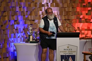 Brett Smith with his '25 Year' medallion.  He achieved the mark in 2022 on Secret Mens Business and 2023 was his 26th race.