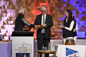 Andoo Comanche, 1st yacht due South of Tasman Island (F & J Livinstone Trophy) and 2nd over the line - owner John Winning Jr represented by  Campbell Knox