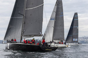 Noakes Sydney Gold Coast Yacht Race 2024 - Whisper, Koa and URM Group at the start of the 2024 Noakes Sydney Gold Coast Yacht Race.  