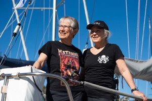 Kathy Veel (l) and Beth Higgs, co-skippers of Double Handed entrant Currawong.