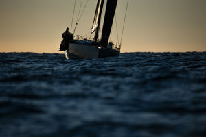 Daguet 2 in the early morning light approaching the finish.