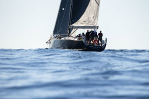 Darren Purdy's beautiful Marten 49 Indigo II off Southport before finishing