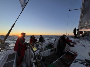 On board Ian Creak's Beneteau 47.7 GWM Pennant Hills shortly before sunset on day 2