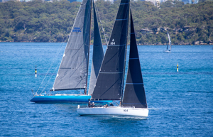 2024 Flinders Islet Race start - Sticky (foreground) and Santa Cruz 72 Antipodes.   Image: David Hislop