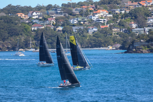 2024 Flinders Islet Race start - Cinquante (closest to camera, Voltstar Yeah Baby and XS Moment.   Image: David Hislop