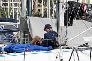 Getting those last emails away.  Image: CYCA | David Hislop