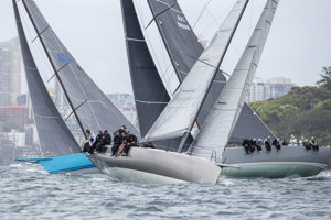 Audi Centre Sydney | 2024 Bird Island Race start - Caro leading No Limit and Antipodes.   Image: CYCA | Ashley Dart