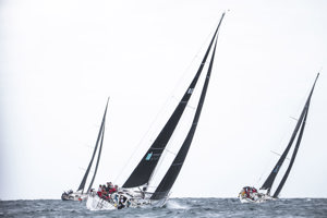 Audi Centre Sydney BWPS| 2024 Bird Island Race start - Ragtime chasing Odin and Kanreki.   Image: CYCA | Ashley Dart