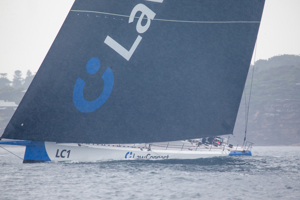 LawConnect turing left into the final stretch to the finish in Sydney Harbour.  Image: CYCA | David Hislop