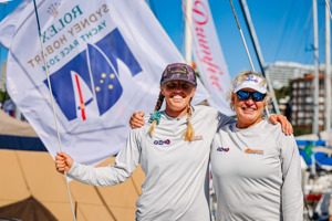 RSHYR 2024 dockside ambience - Meg Niblett (l) and Wendy Tuck (r), co-skippers of Gizmo.   Image: CYCA | Salty Dingo