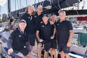 Dockside ambiance at Cruising Yacht Club of Australia - the crew of Dasher + Fisher How Bizarre
