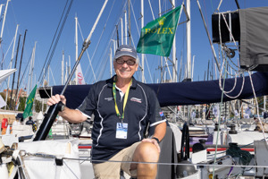 Dockside ambiance at Cruising Yacht Club of Australia - Ian Edwards, skipper of Wings.