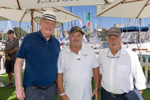 Dockside ambiance at Cruising Yacht Club of Australia - from left to right George Snow, Simon Kurtz, John Winning, selected to fire the 10 minute, 5 minute and starting cannons.