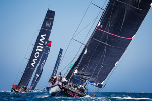 LawConnect leading Master Lock Comanche, Celestial V70 and Wild Thing 100 to the sea mark before they head South.    Image: CYCA | Salty Dingo Image: CYCA | Salty Dingo