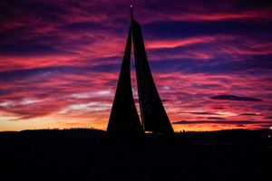 Celestial V70 in River Derwent approaching the finish.   Image: CYCA | Salty Dingo