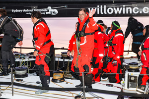 Skipper Sam Haynes and crew on Celestial V70.   Image: CYCA | Salty Dingo