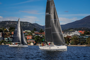 XS Moment and Mako tacking in the river    Image: CYCA | Salty Dingo