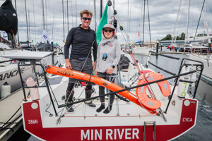 Co-skippers Jiang Lin and Francois Guiffant on Min River.     Image: CYCA | Salty Dingo