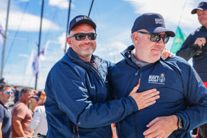 Navy One crew after arrving at the dock.     Image: CYCA | Salty Dingo