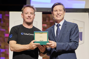 Mr Laurent Delanney, Rolex Associate Director Global Sponsorship & Partnership, presenting the Rolex Yacht-Master Timepiece for Line Honours Winner LawConnect to Dylan Clarke, representing Christian Beck.    