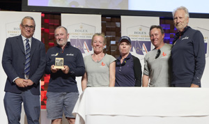 Kanreki, 3rd IRC Division 3 - presented by Mr Michel de Vos (Tasports Group Executive)  to owners Micahel Rowe and Ben Martin and crew.     