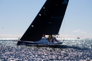 V5 approaching the finish in glorious sailing conditions.