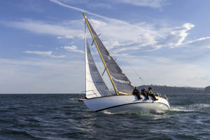 Cabbage Tree Island Race 2025 - Maritimo Katwinchar exiting Sydney Harbour.  Image: CYCA/Andrea Francolini