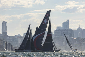 Cabbage Tree Island 2025 - SHK Scallywag at the start.    Image: CYCA/Andrea Francolini