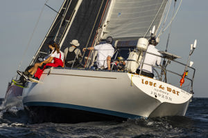 Cabbage Tree Island 2025 - 3 time Sydney Hobart champion Love & War.    Image: CYCA/Andrea Francolini