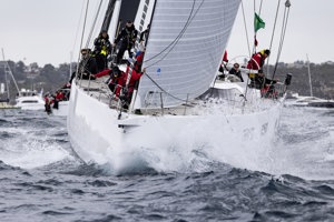 Fleet leaving Sydney Harbour

ALITHIA, Sail No: SYD7, Owner: Jost Stollmann, Skipper: Johannes Soerqvist, Club: DYC, GERMANY, Design: Solaris 80RS, LOA (m): 23.98, Year: 2020