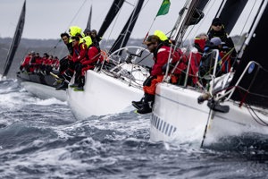 Fleet leaving Sydney Harbour

WHITE SPIRIT, Sail No: R500, Owner and Skipper: Cyrus Allen, Club: ORCV, VIC, Design: Beneteau First 50, LOA (m): 15.24, Year: 2008