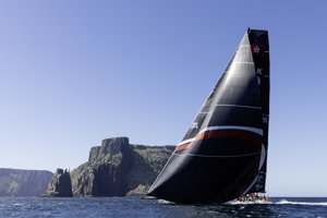 SHK SCALLYWAG 100 rounding Tasman island, Sail No: HKG2276, Owner: Seng Huang Lee, Skipper: David Witt, Club: RHKYC, HONG KONG, Design: Dovell 100, LOA (m): 30.48, Year: 2014